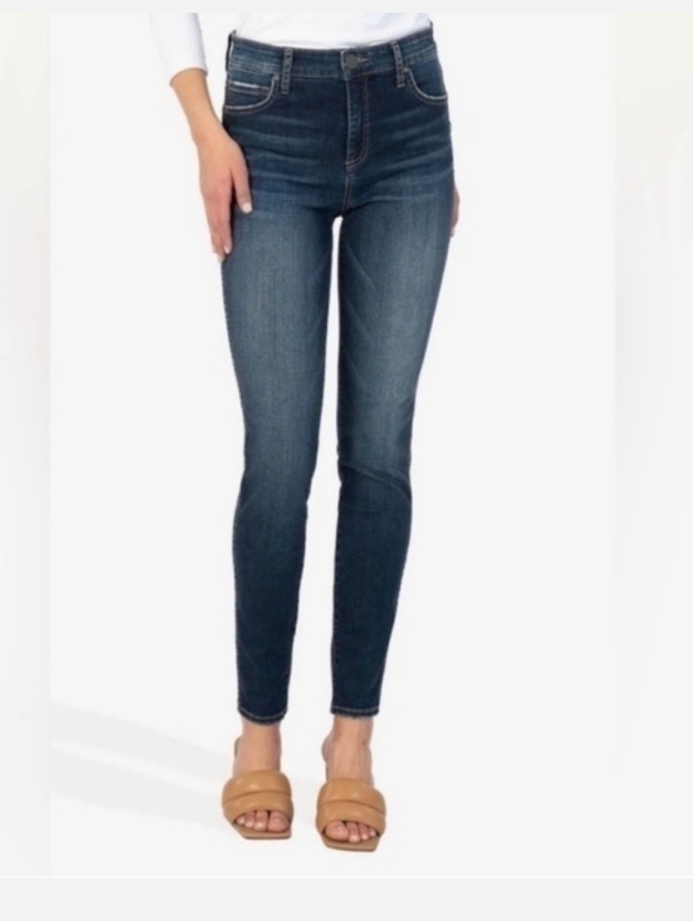 Kut from the Kloth toothpick high rise dark denim stretch skinny jeans Sz 4 EUC